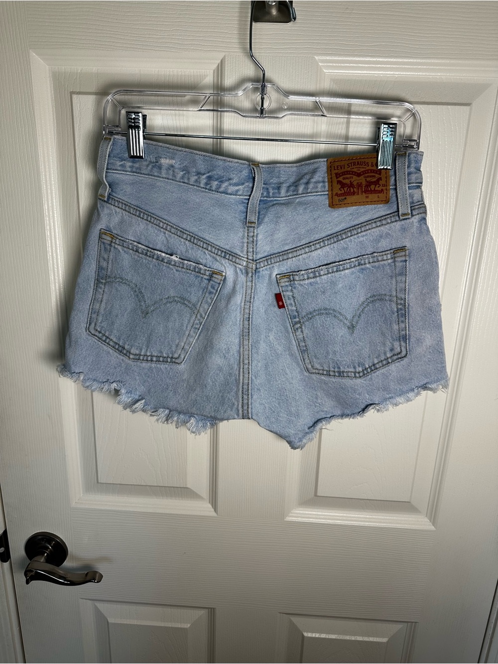 Levi's 501 Light Wash Denim Cutoff Shorts - Light Blue